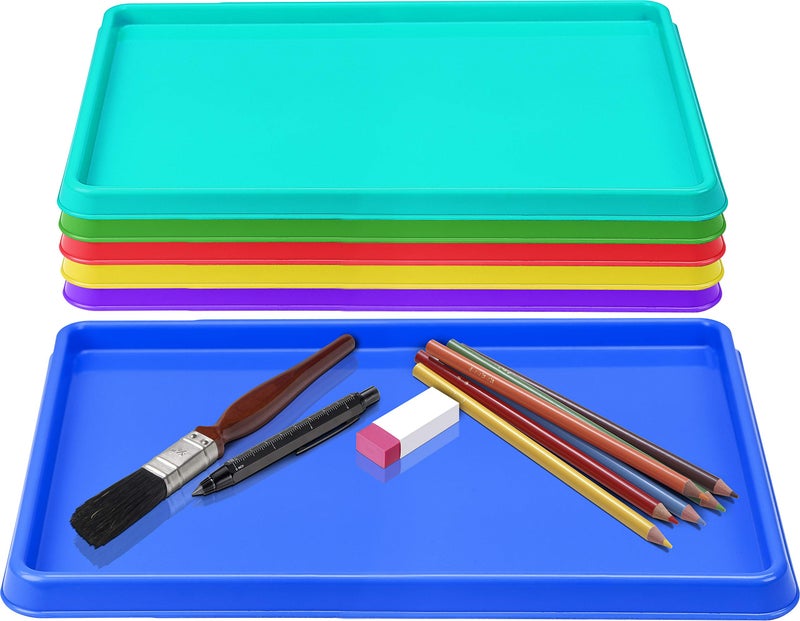 Storex Small Craft & Activity Tray â€“ Plastic Arts and Crafts Organzier for Paint, Beads and Slime, Assorted Primary Colors, 48-Pack (00400E48C) - Image 3